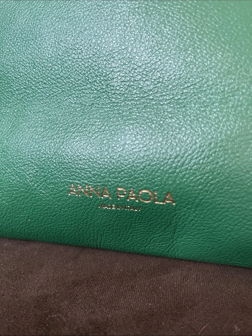 Anna Paola Green Leather hand bag made in Italy